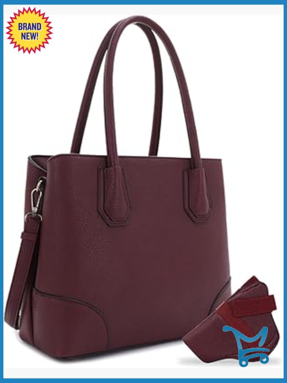 Faux Leather Satchel Purse with Concealed Carry Compartment